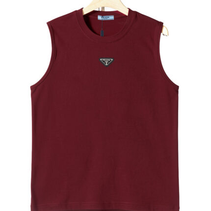 PRADA pure cotton sleeveless men’s vest Exquisite embroidery