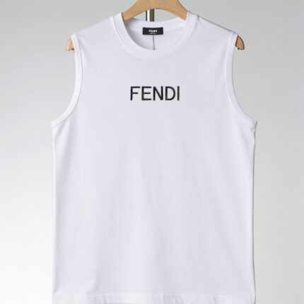 FENDI pure cotton sleeveless men’s vest Exquisite embroidery