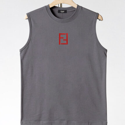 FENDI pure cotton sleeveless men’s vest Exquisite embroidery