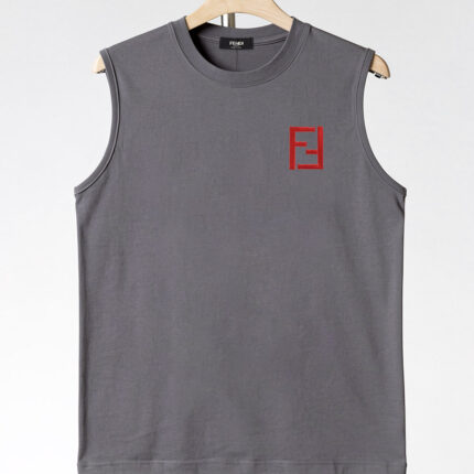 FENDI pure cotton sleeveless men’s vest Exquisite embroidery