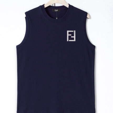 FENDI pure cotton sleeveless men’s vest Exquisite embroidery