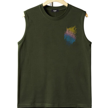 FENDI pure cotton sleeveless men’s vest High - definition digital printing process