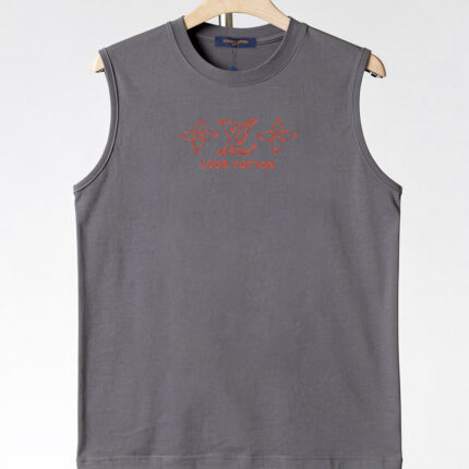 Louis Vuitton pure cotton sleeveless men’s vest Exquisite embroidery