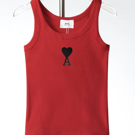 AMI women's sleeveless vest, exquisite embroidery