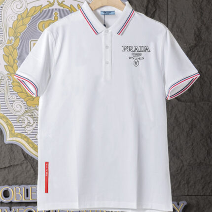 PRADA Polo Shirt, Unisex, Breathable and Comfortable exquisite embroidery